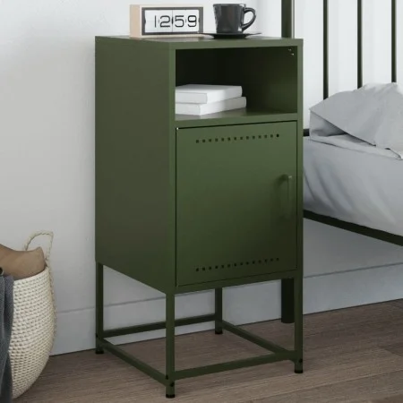 Nachttisch aus olivgrünem Stahl, 36x39x78 cm. von , Nachttische - Ref: Foro24-846574, Preis: 70,43 €, Rabatt: %
