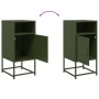 Nachttisch aus olivgrünem Stahl, 36x39x78 cm. von , Nachttische - Ref: Foro24-846574, Preis: 71,45 €, Rabatt: %