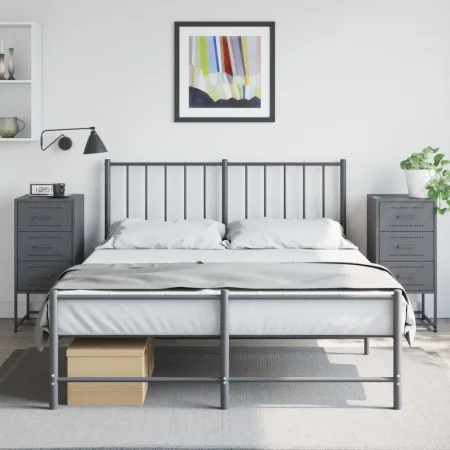 Bedside tables 2 units anthracite gray steel 36x39x78 cm by , Nightstands - Ref: Foro24-846583, Price: 119,05 €, Discount: %