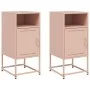 Bedside tables 2 units pink steel 36x39x78 cm by , Nightstands - Ref: Foro24-846569, Price: 84,06 €, Discount: %