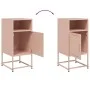 Bedside tables 2 units pink steel 36x39x78 cm by , Nightstands - Ref: Foro24-846569, Price: 84,06 €, Discount: %
