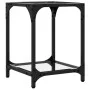 Center table with transparent glass surface and steel structure, measuring 30x30x40 cm. by , Coffee table - Ref: Foro24-84595...