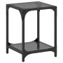 Schwarzer Glastisch mit Stahlrahmen, 30x30x40 cm. von , Couchtisch - Ref: Foro24-845956, Preis: 30,90 €, Rabatt: %