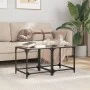 2 black glass and steel coffee tables 40x40x40 cm by , Coffee table - Ref: Foro24-845961, Price: 45,52 €, Discount: %
