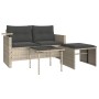 Gartensofa-Set 3-teilig mit grauen Kissen aus synthetischem Rattan von , Outdoor-Sofas - Ref: Foro24-365463, Preis: 211,53 €,...