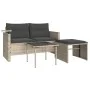 Gartensofa-Set 3-teilig mit grauen Kissen aus synthetischem Rattan von , Outdoor-Sofas - Ref: Foro24-365463, Preis: 220,45 €,...