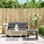 Gartensofa-Set 3-teilig mit grauen Kissen aus synthetischem Rattan von , Outdoor-Sofas - Ref: Foro24-365463, Preis: 220,45 €,...