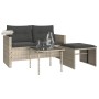 Gartensofa-Set 3-teilig mit grauen Kissen aus synthetischem Rattan von , Outdoor-Sofas - Ref: Foro24-365463, Preis: 211,53 €,...