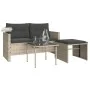 Gartensofa-Set 3-teilig mit grauen Kissen aus synthetischem Rattan von , Outdoor-Sofas - Ref: Foro24-365463, Preis: 220,45 €,...