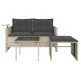 Gartensofa-Set 3-teilig mit grauen Kissen aus synthetischem Rattan von , Outdoor-Sofas - Ref: Foro24-365463, Preis: 211,53 €,...
