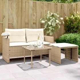 Garden sofa set with beige cushions 3 pieces PE rattan by , Outdoor sofas - Ref: Foro24-365461, Price: 222,75 €, Discount: %