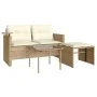 Garden sofa set with beige cushions 3 pieces PE rattan by , Outdoor sofas - Ref: Foro24-365461, Price: 222,75 €, Discount: %