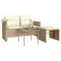 Garden sofa set with beige cushions 3 pieces PE rattan by , Outdoor sofas - Ref: Foro24-365461, Price: 222,75 €, Discount: %