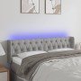 Cabecero con LED de tela gris claro 163x16x78/88 cm en Cabeceros y pies de cama | Comprar online en Foro24
