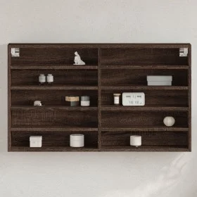 Engineered wood brown oak display case 100x15x58 cm by , Shelves and shelves - Ref: Foro24-847932, Price: 55,96 €, Discount: %