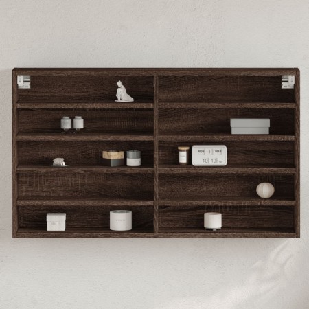 Eichenbraune Holzvitrine aus Ingenieurholz, 100x15x58 cm. von , Regale und Regale - Ref: Foro24-847932, Preis: 56,86 €, Rabat...