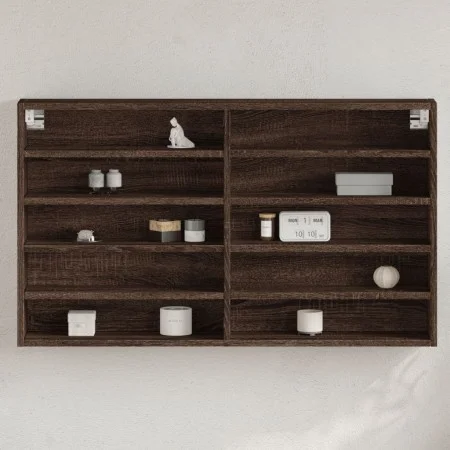 Engineered wood brown oak display case 100x15x58 cm by , Shelves and shelves - Ref: Foro24-847932, Price: 55,96 €, Discount: %