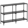 Console table with black glass surface and steel frame 118.5x30x81cm by , console tables - Ref: Foro24-846031, Price: 79,47 €...
