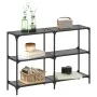 Console table with black glass surface and steel frame 118.5x30x81cm by , console tables - Ref: Foro24-846031, Price: 79,47 €...
