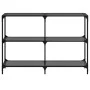 Console table with black glass surface and steel frame 118.5x30x81cm by , console tables - Ref: Foro24-846031, Price: 79,47 €...