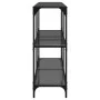 Console table with black glass surface and steel frame 118.5x30x81cm by , console tables - Ref: Foro24-846031, Price: 79,47 €...