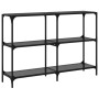 Console table with black glass surface and steel frame 118.5x30x81cm by , console tables - Ref: Foro24-846031, Price: 80,53 €...
