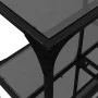 Console table with black glass surface and steel frame 118.5x30x81cm by , console tables - Ref: Foro24-846031, Price: 79,47 €...
