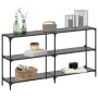 Console table with black glass surface and steel frame 158.5x30x81cm by , console tables - Ref: Foro24-846033, Price: 93,09 €...