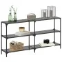 Console table with black glass surface and steel frame 158.5x30x81cm by , console tables - Ref: Foro24-846033, Price: 91,90 €...