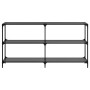 Console table with black glass surface and steel frame 158.5x30x81cm by , console tables - Ref: Foro24-846033, Price: 93,09 €...