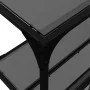 Console table with black glass surface and steel frame 158.5x30x81cm by , console tables - Ref: Foro24-846033, Price: 91,90 €...