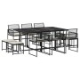 Set de comedor jardín 11 pzas con cojines ratán sintético negro de , Conjuntos de jardín - Ref: Foro24-3295029, Precio: 546,99 €