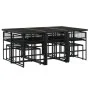 11-teiliges Gartenspeiseset mit schwarzen Polstern aus synthetischem Rattan. von , Gartensets - Ref: Foro24-3295029, Preis: 5...