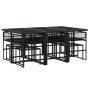 Set de comedor jardín 11 pzas con cojines ratán sintético negro de , Conjuntos de jardín - Ref: Foro24-3295029, Precio: 546,99 €