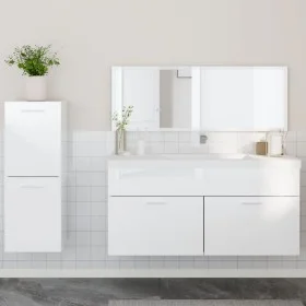 Badezimmermöbel-Set, 3-teilig, aus weißem glänzendem Sperrholz. von , Badezimmermöbel - Ref: Foro24-3308535, Preis: 120,13 €,...