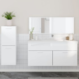 Set muebles de baño 3 piezas madera contrachapada blanco brillo de , Muebles de baño - Ref: Foro24-3308535, Precio: 123,77 €,...