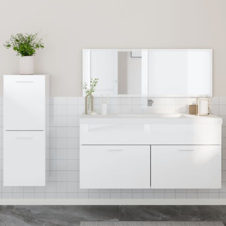Badezimmermöbel-Set, 3-teilig, aus weißem glänzendem Sperrholz. von , Badezimmermöbel - Ref: Foro24-3308535, Preis: 123,77 €,...