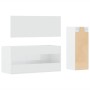 Set muebles de baño 3 piezas madera contrachapada blanco brillo de , Muebles de baño - Ref: Foro24-3308535, Precio: 124,29 €