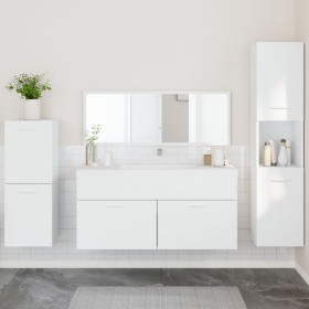 4-piece bathroom furniture set, white plywood by , Bathroom furniture - Ref: Foro24-3308521, Price: 172,59 €, Discount: %