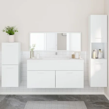 4-teiliges Badezimmermöbelset aus weißem Sperrholz von , Badezimmermöbel - Ref: Foro24-3308521, Preis: 167,40 €, Rabatt: %