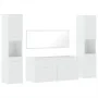4-piece bathroom furniture set made of glossy white plywood by , Bathroom furniture - Ref: Foro24-3308540, Price: 218,83 €, D...