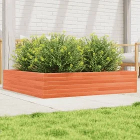 Solid pine wood planter in brown wax 110x110x23 cm by , Pots and planters - Ref: Foro24-847215, Price: 102,84 €, Discount: %