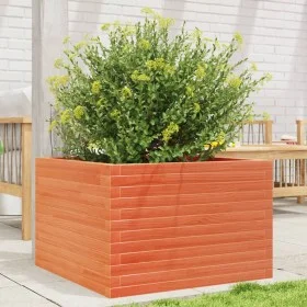 Solid pine wood planter in brown wax 70x70x45.5 cm by , Pots and planters - Ref: Foro24-847255, Price: 126,53 €, Discount: %