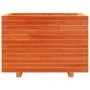 Solid pine wood planter in brown wax 70x70x49.5 cm by , Pots and planters - Ref: Foro24-847365, Price: 132,00 €, Discount: %