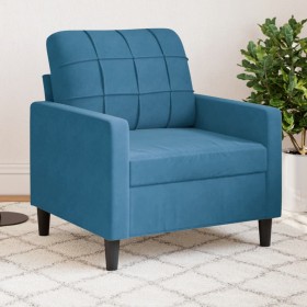 Blue velvet armchair 60 cm by , Sofas - Ref: Foro24-4007613, Price: 160,58 €, Discount: %