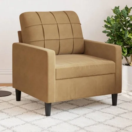 Brauner Samtsessel, 60 cm. von , Sofas - Ref: Foro24-4007611, Preis: 156,72 €, Rabatt: %
