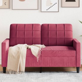 Zweisitziges Samtsofa in Bordeauxrot, 120 cm. von , Sofas - Ref: Foro24-4007618, Preis: 234,27 €, Rabatt: %