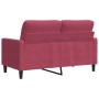 Zweisitziges Samtsofa in Bordeauxrot, 120 cm. von , Sofas - Ref: Foro24-4007618, Preis: 234,27 €, Rabatt: %