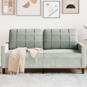 Light gray velvet 2-seater sofa, 140 cm by , Sofas - Ref: Foro24-4007624, Price: 199,35 €, Discount: %