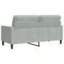 Zweiplätziges Samtsofa in hellem Grau, 140 cm. von , Sofas - Ref: Foro24-4007624, Preis: 199,35 €, Rabatt: %